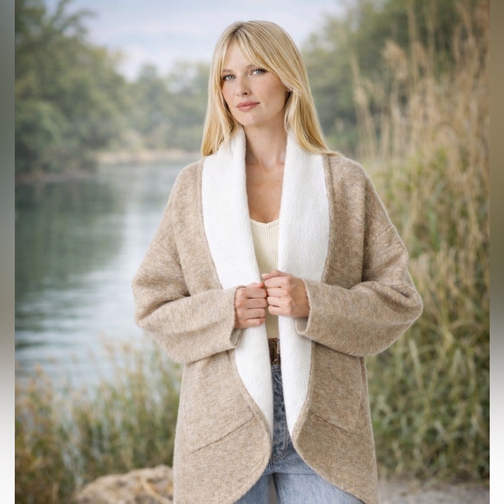 Lovestitch Simone Two-Tone Cardigan Sweater